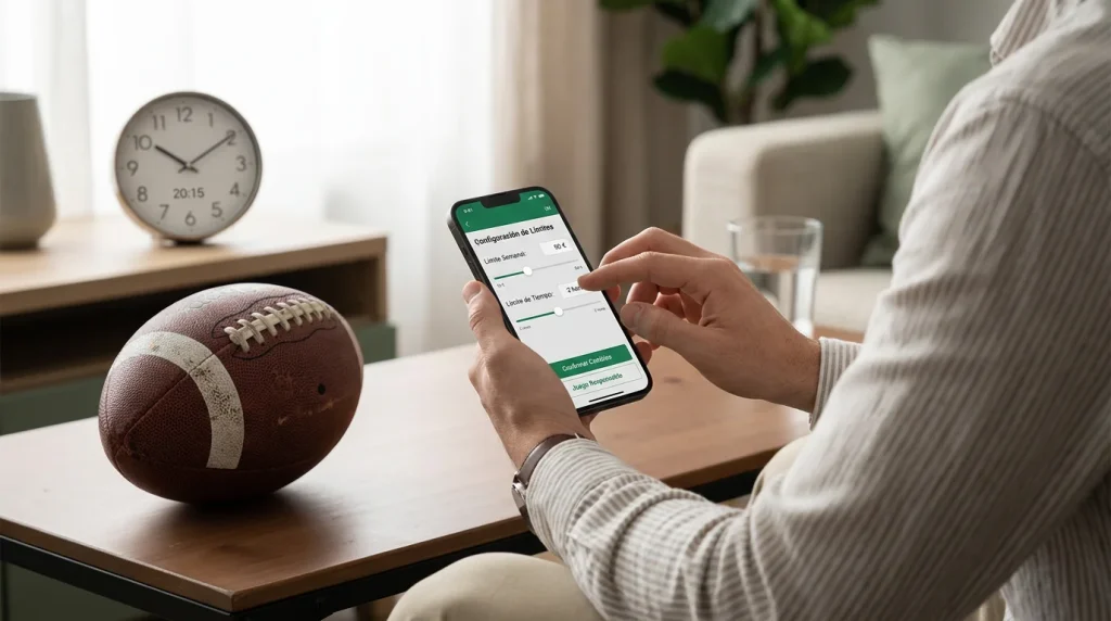 Juego responsable en apuestas NFL desde España con herramientas DGOJ