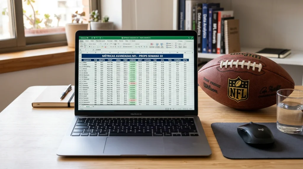 Métricas avanzadas para analizar props de la NFL incluyendo EPA DVOA y success rate