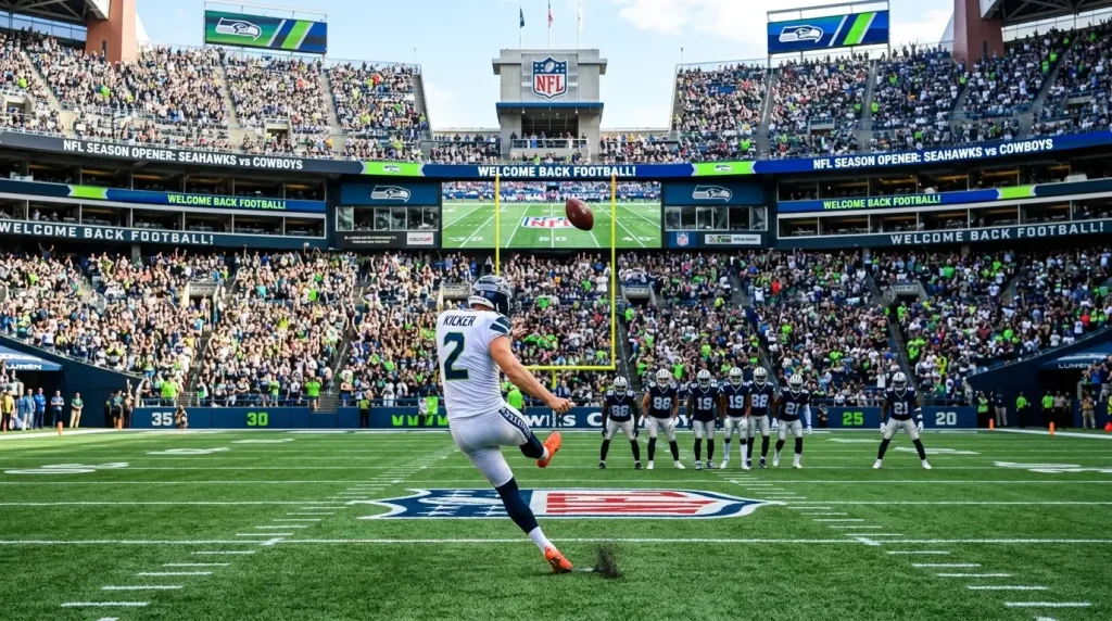 Kickoff del primer partido de la temporada NFL con el estadio lleno